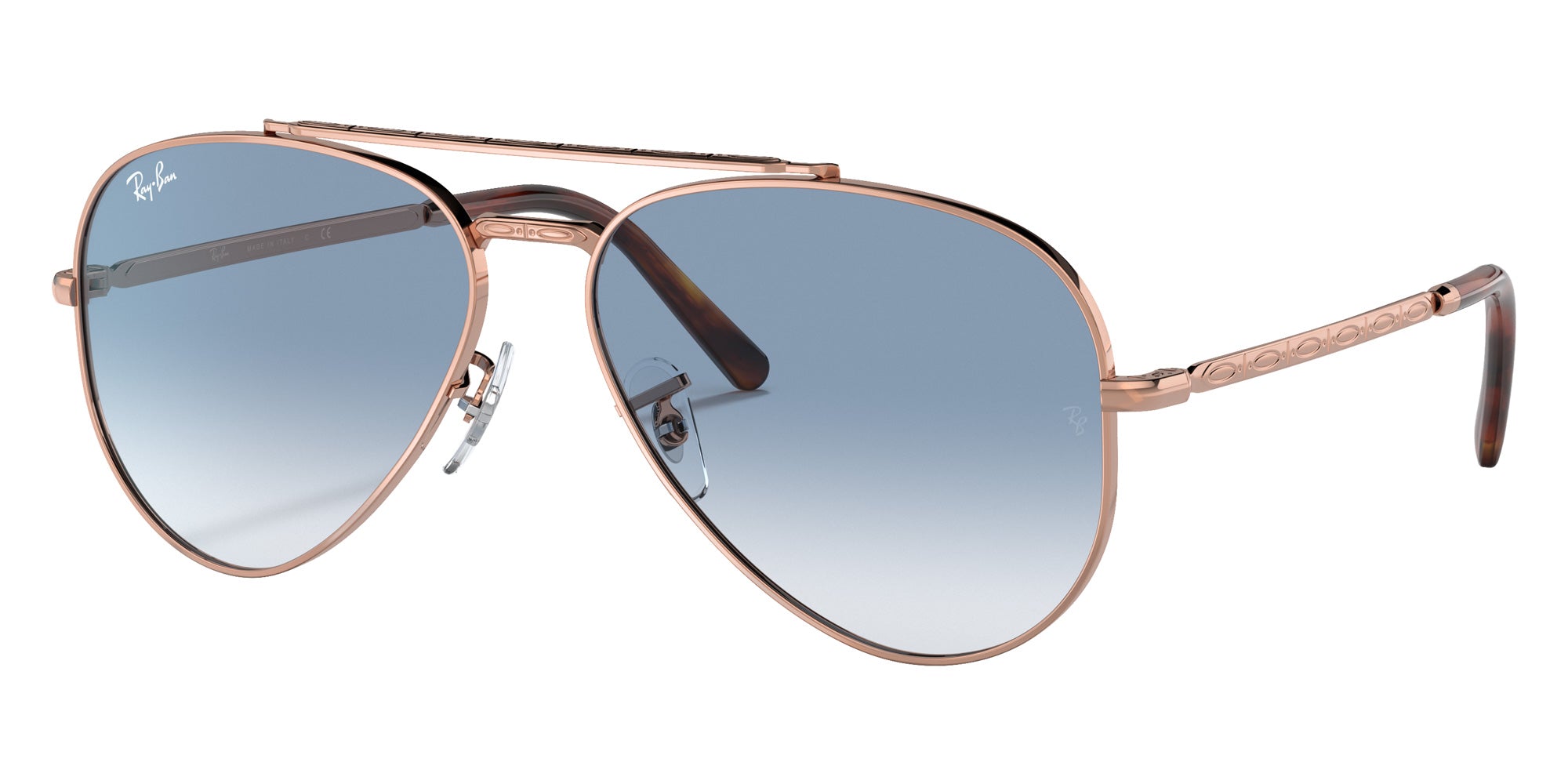 Ray-Ban RB3625 New Aviator 92023F 58 - Rose Gold / Clear Blue #id:rb362592023f_s:104105