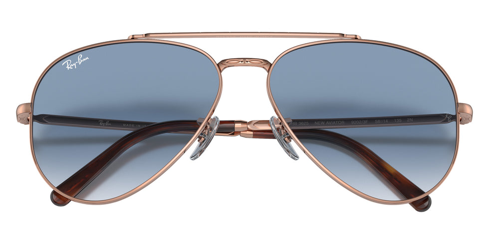 Ray-Ban RB3625 New Aviator 92023F 58 - Rose Gold / Clear Blue #id:rb362592023f_s:104125