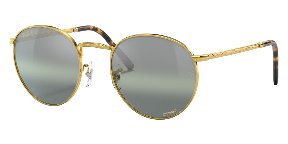 Ray-Ban RB3637 New Round 9196G4 50 - Gold / Silver/Green Mirrored Polarized #id:rb36379196g4_s:108105