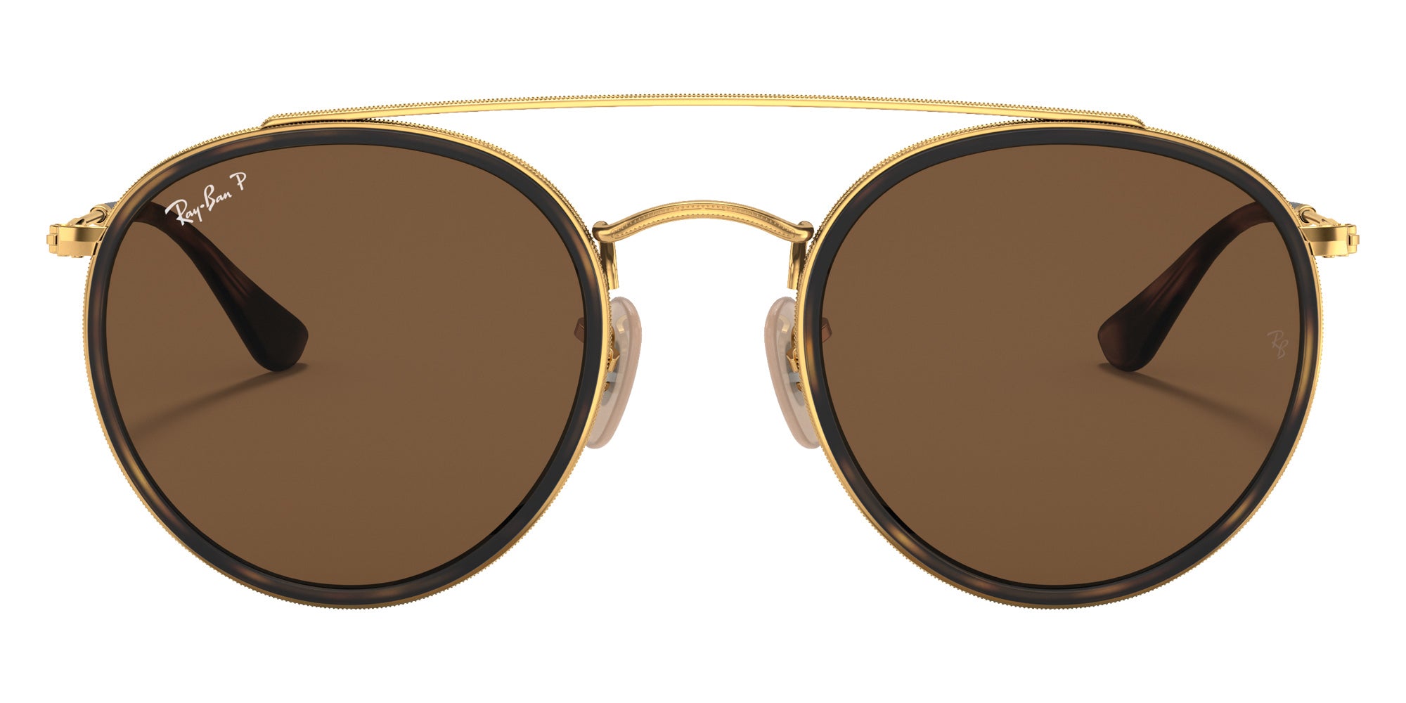 Ray-Ban RB3647N Round Double Bridge 001/57 51 - Arista Gold / B-15 Brown Polarized #id:rb3647n00157_s:100100