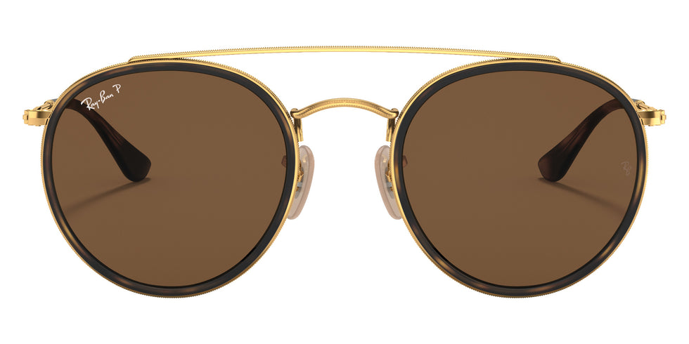 Ray-Ban RB3647N Round Double Bridge 001/57 51 - Arista Gold / B-15 Brown Polarized #id:rb3647n00157_s:100100