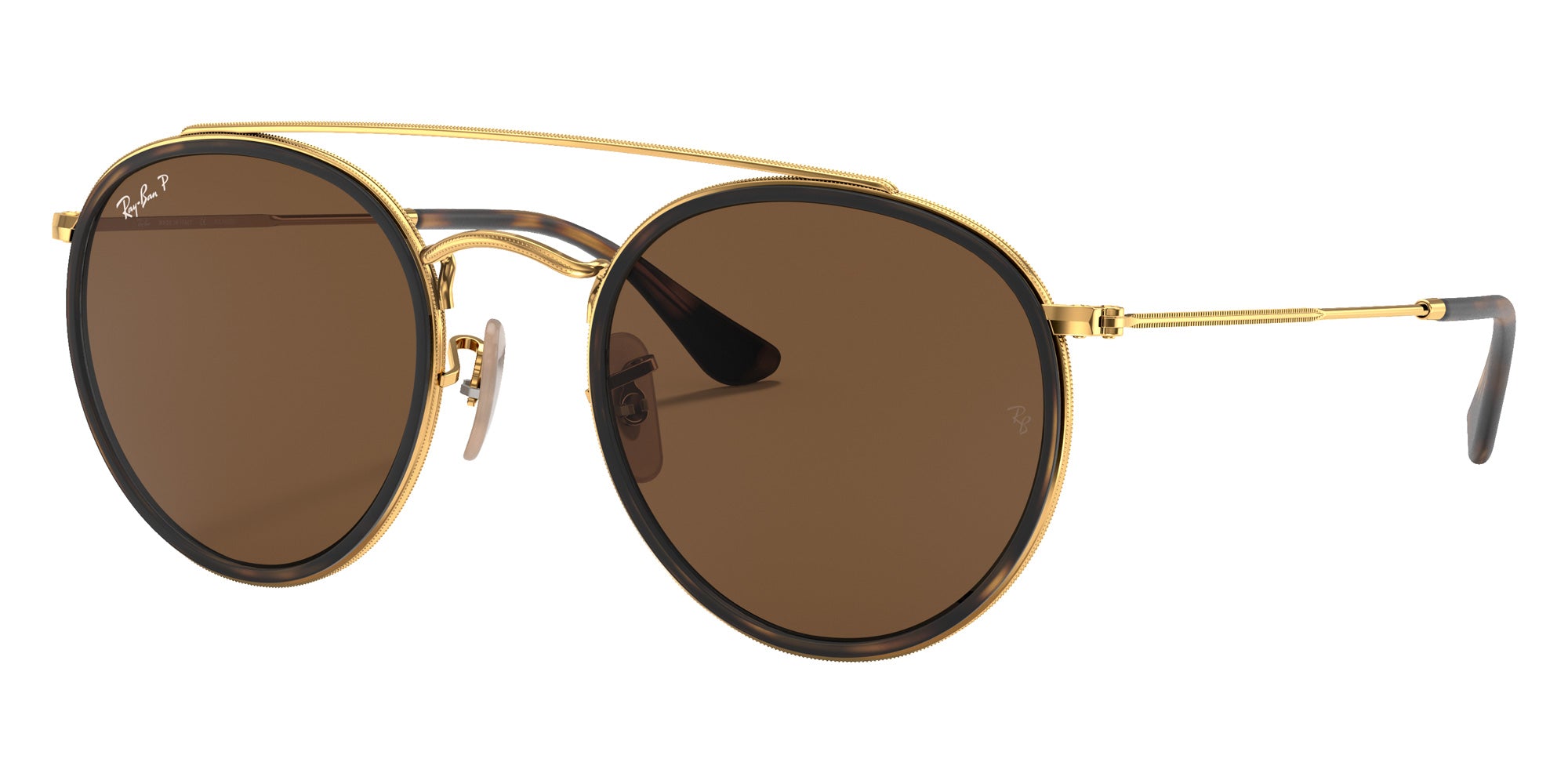 Ray-Ban RB3647N Round Double Bridge 001/57 51 - Arista Gold / B-15 Brown Polarized #id:rb3647n00157_s:100105