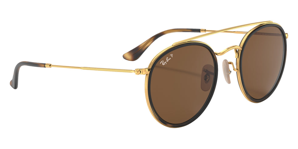 Ray-Ban RB3647N Round Double Bridge 001/57 51 - Arista Gold / B-15 Brown Polarized #id:rb3647n00157_s:100120