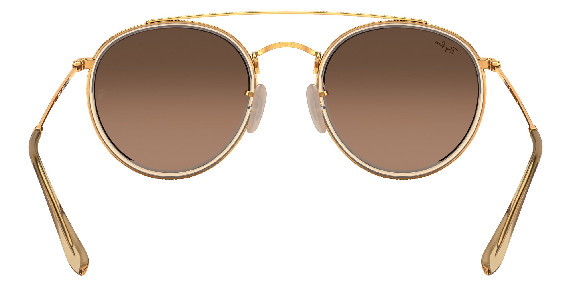 Ray-Ban RB3647N Round Double Bridge 912443 51 - Arista Gold / Brown Gradient #id:rb3647n912443_s:102115