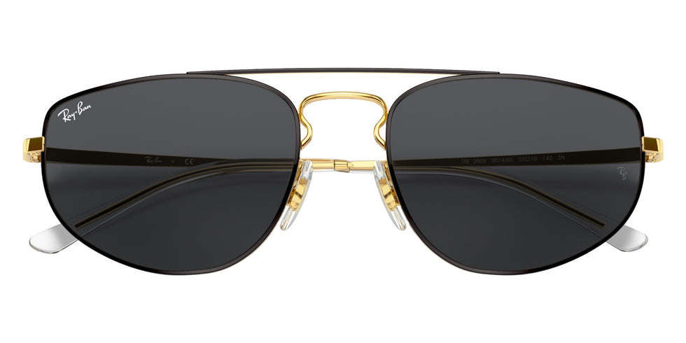 Ray-Ban RB3668 905487 55 - Black On Gold / Dark Gray #id:rb3668905487_s:100125
