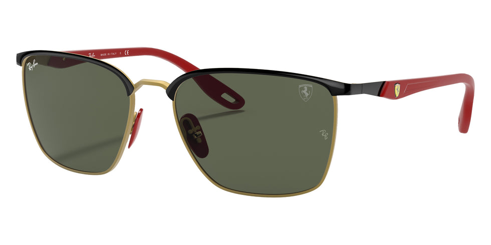 Ray-Ban RB3673M Scuderia Ferrari F06171 56 - Black on Gold / Green Classic #id:rb3673mf06171_s:100105