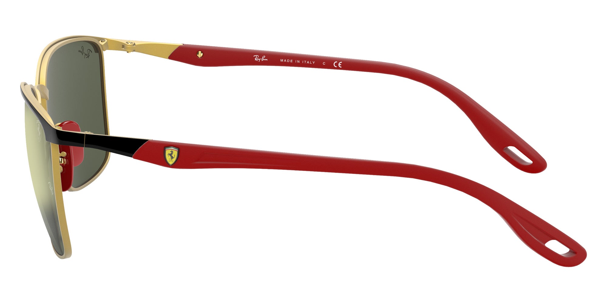 Ray-Ban RB3673M Scuderia Ferrari F06171 56 - Black on Gold / Green Classic #id:rb3673mf06171_s:100110