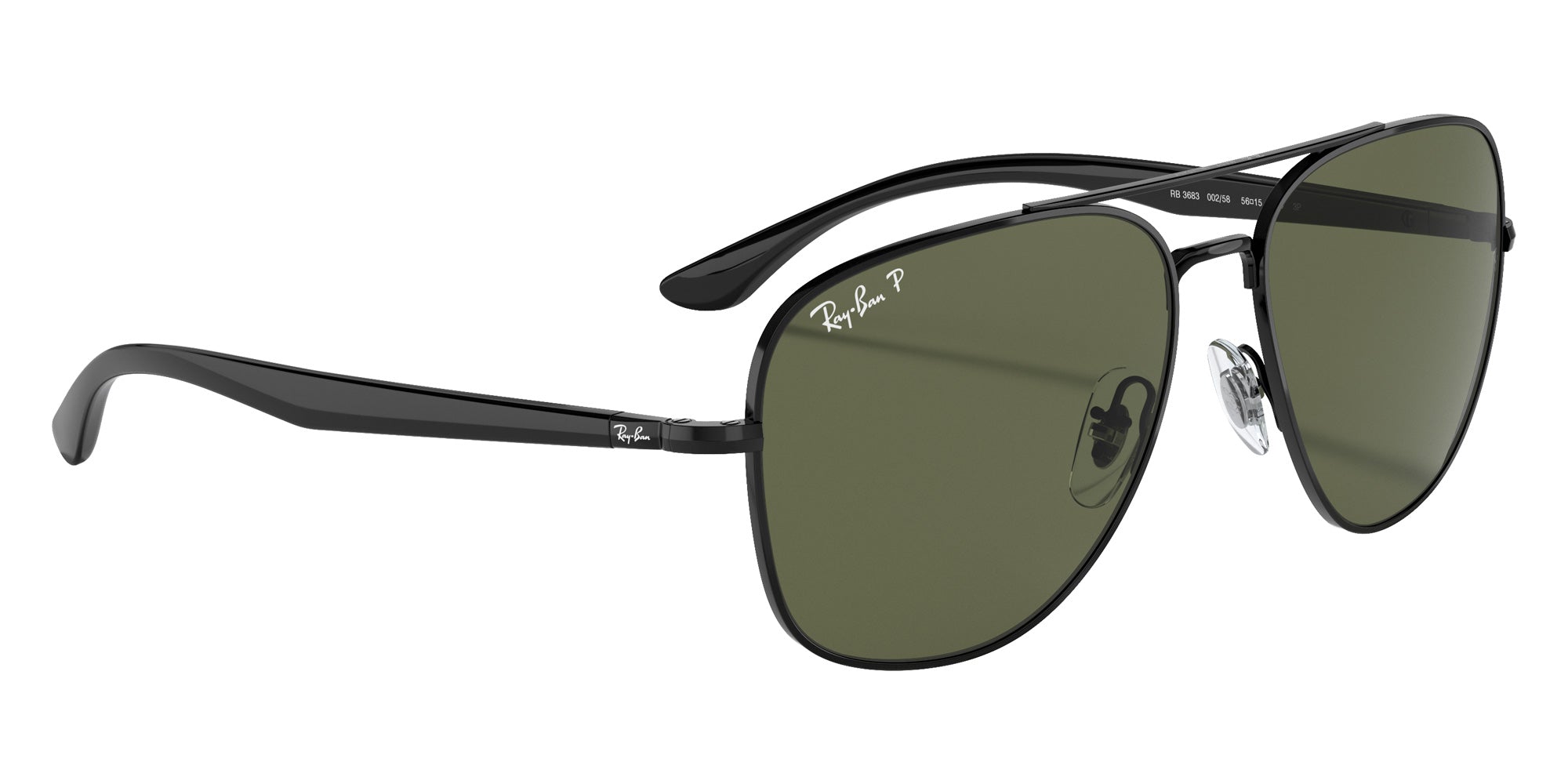 Ray-Ban RB3683 002/58 59 - Black / G-15 Green Polarized #id:rb368300258_s:100120