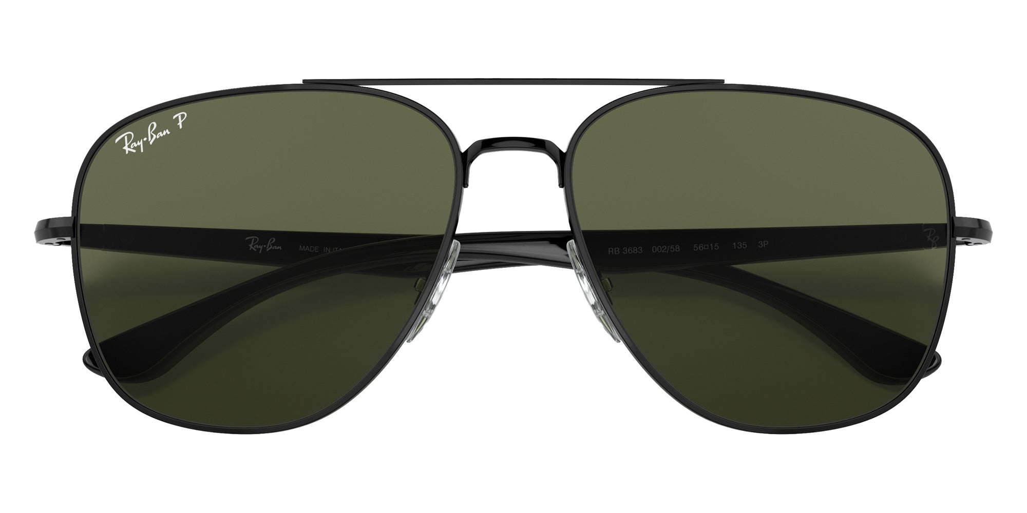 Ray-Ban RB3683 002/58 59 - Black / G-15 Green Polarized #id:rb368300258_s:100125