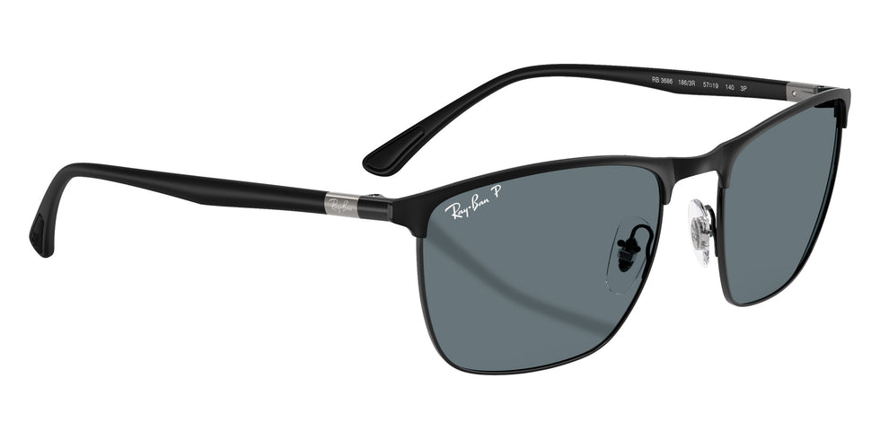 Ray-Ban RB3686 186/3R 57 - Black / Dark Blue Polarized #id:rb36861863r_s:100120