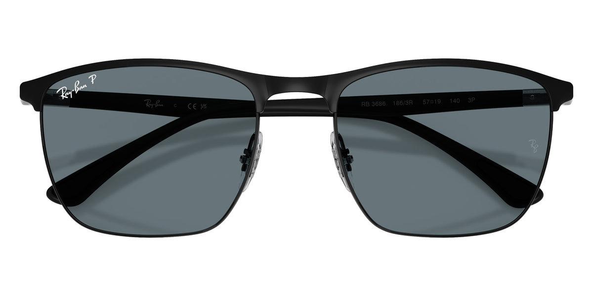 Ray-Ban RB3686 186/3R 57 - Black / Dark Blue Polarized #id:rb36861863r_s:100125