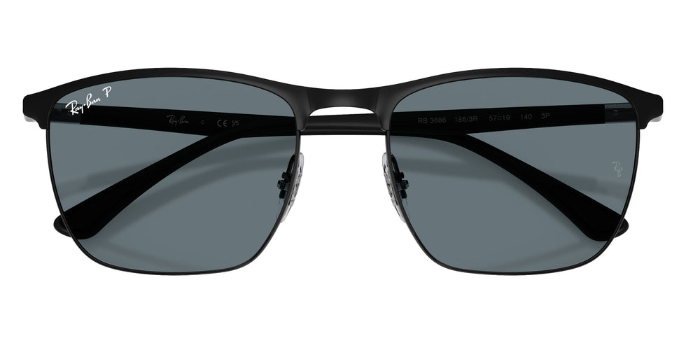 Ray-Ban RB3686 186/3R 57 - Black / Dark Blue Polarized #id:rb36861863r_s:100125