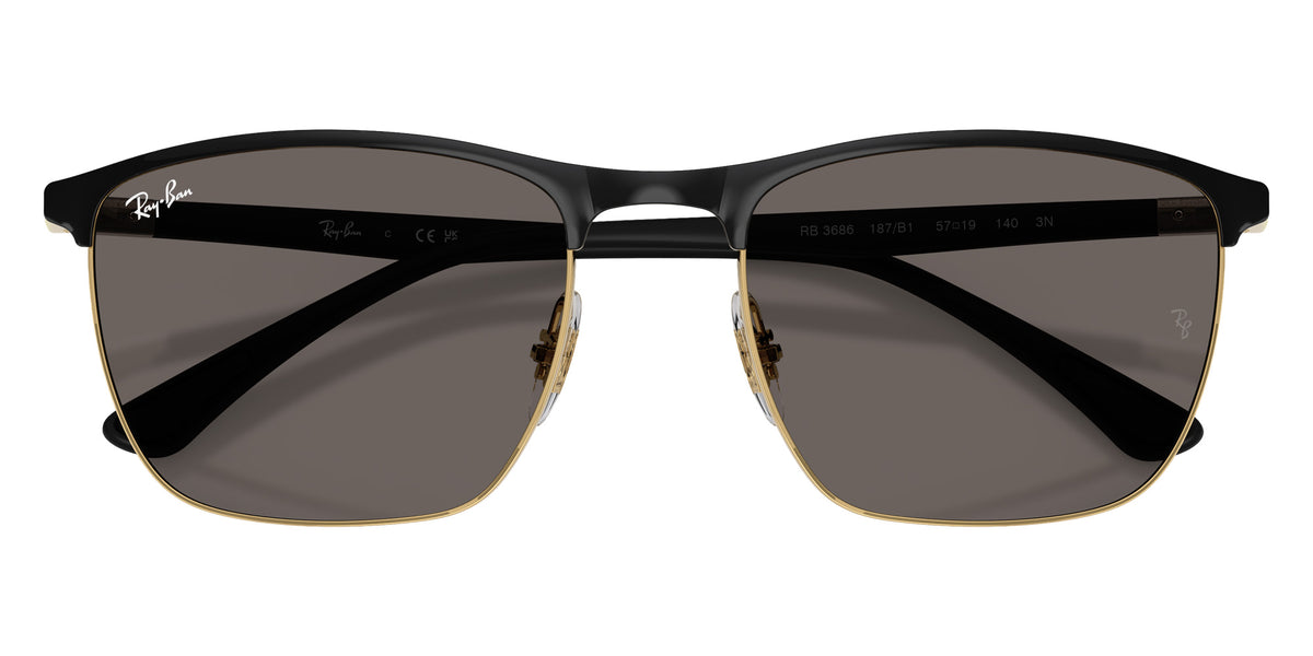Ray-Ban RB3686 187/B1 57 - Black on Arista / Dark Gray #id:rb3686187b1_s:102125