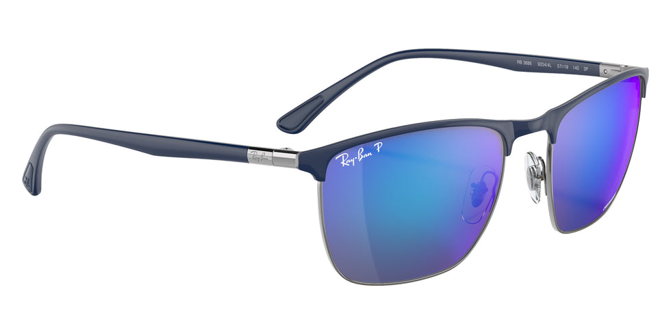 Ray-Ban RB3686 Chromance 92044L 57 - Blue on Gunmetal / Blue Mirrored Polarized #id:rb368692044l_s:100120