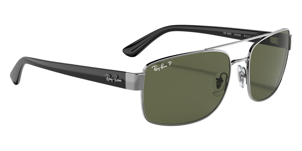 Ray-Ban RB3687 004/58 61 - Gunmetal / Green Polarized #id:rb368700458_s:102120