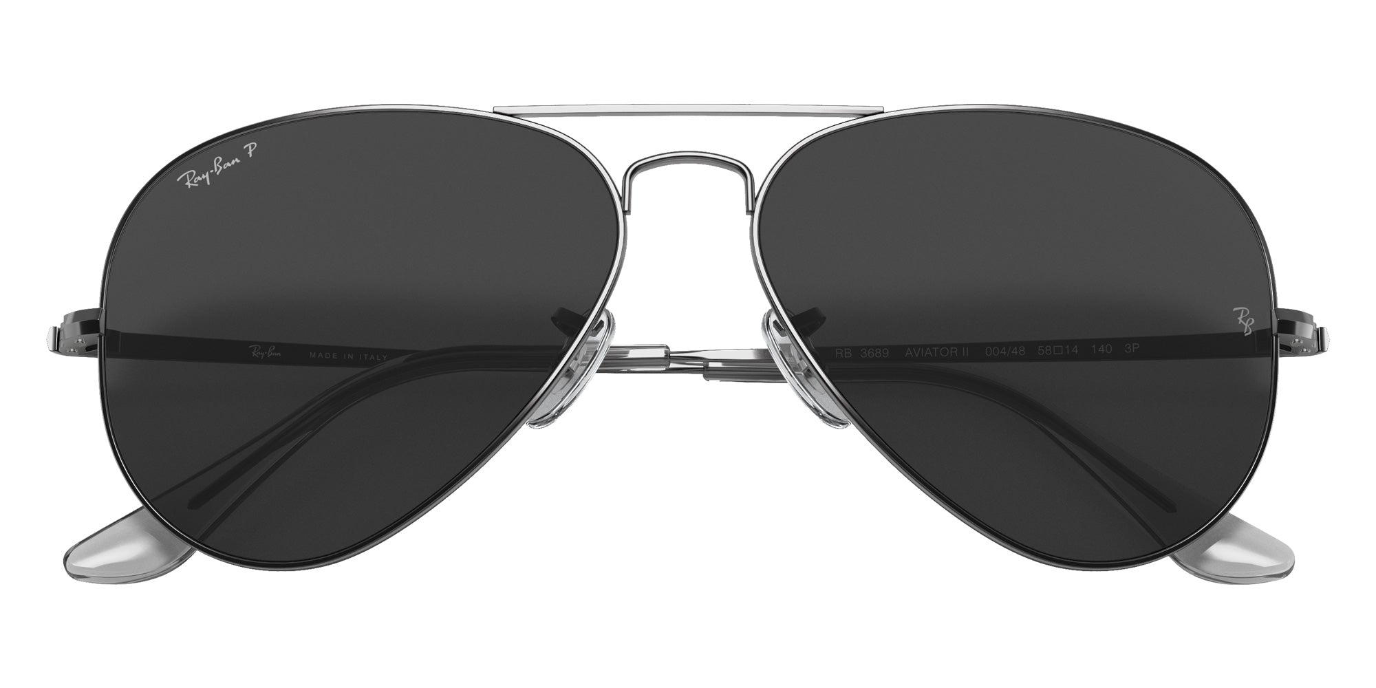 Ray-Ban RB3689 Aviator Metal II 004/48 55 - Gunmetal / Black Polarized #id:rb368900448_s:100125