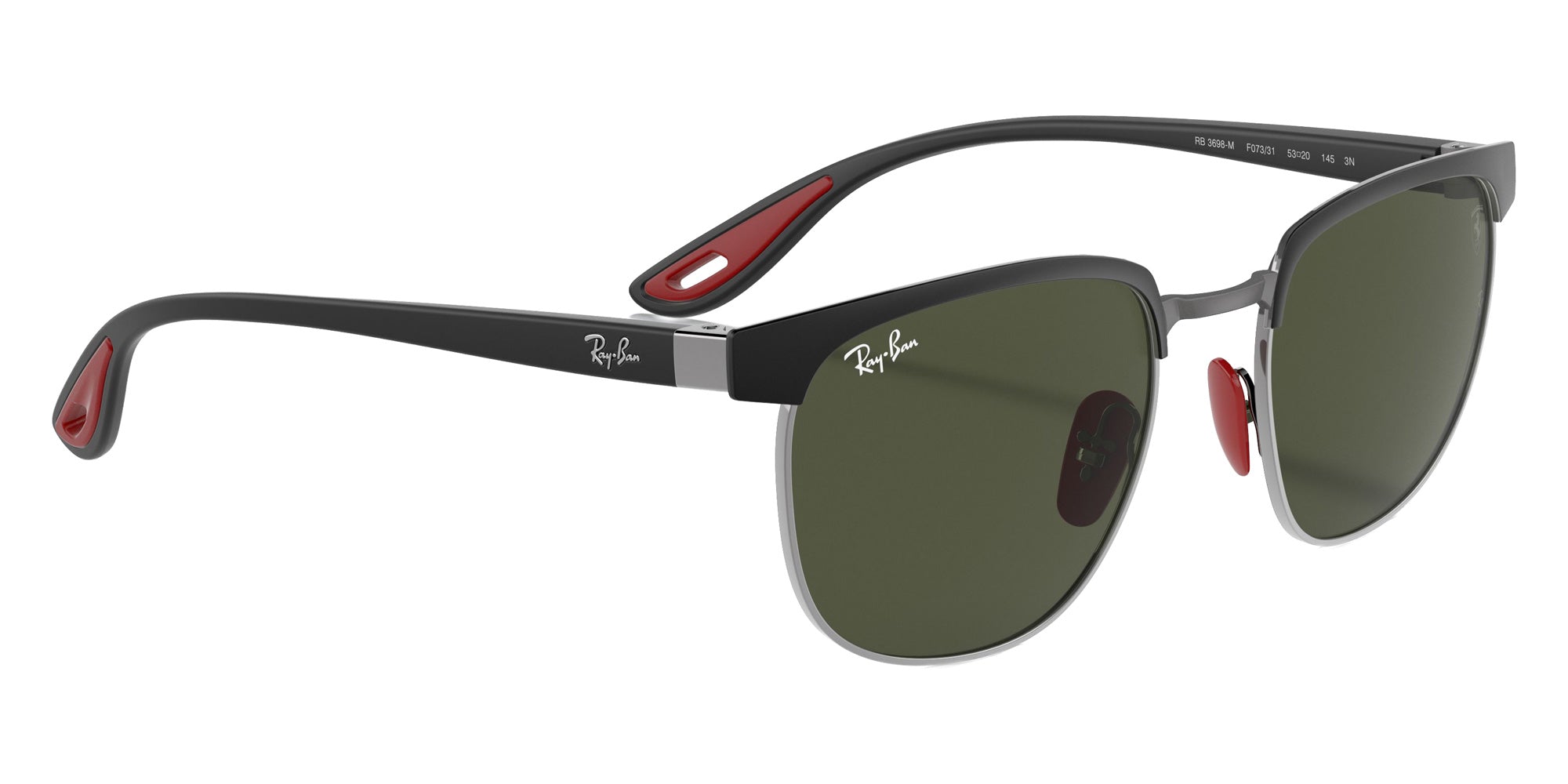 Ray-Ban RB3698M Scuderia Ferrari Collection F07331 53 - Black on Gunmetal / Green #id:rb3698mf07331_s:100120