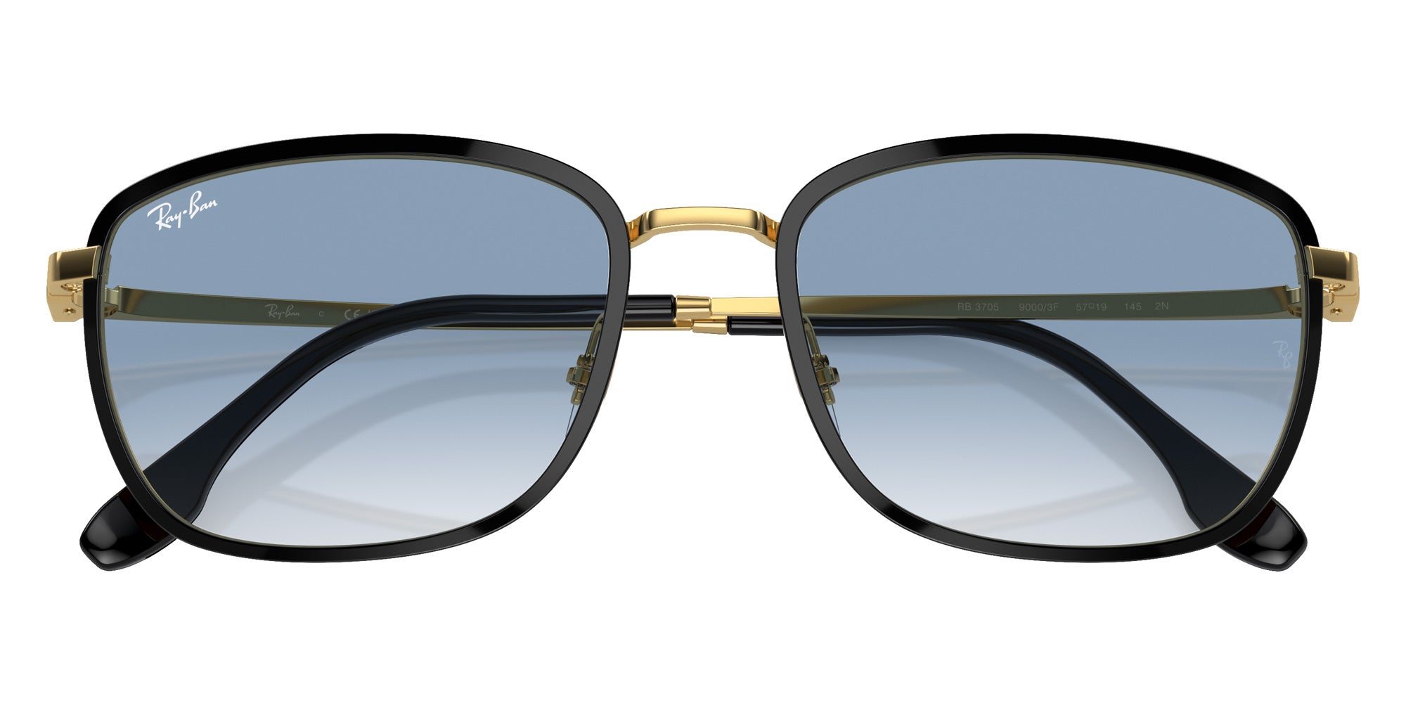 Ray-Ban RB3705 90003F 57 - Black on Gold #id:rb370590003f_s:102125