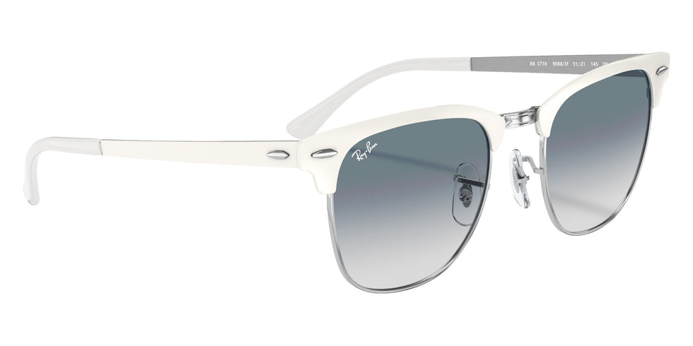 Ray-Ban RB3716 Clubmaster Metal 90883F 51 - White / Light Blue Gradient #id:rb371690883f_s:100120