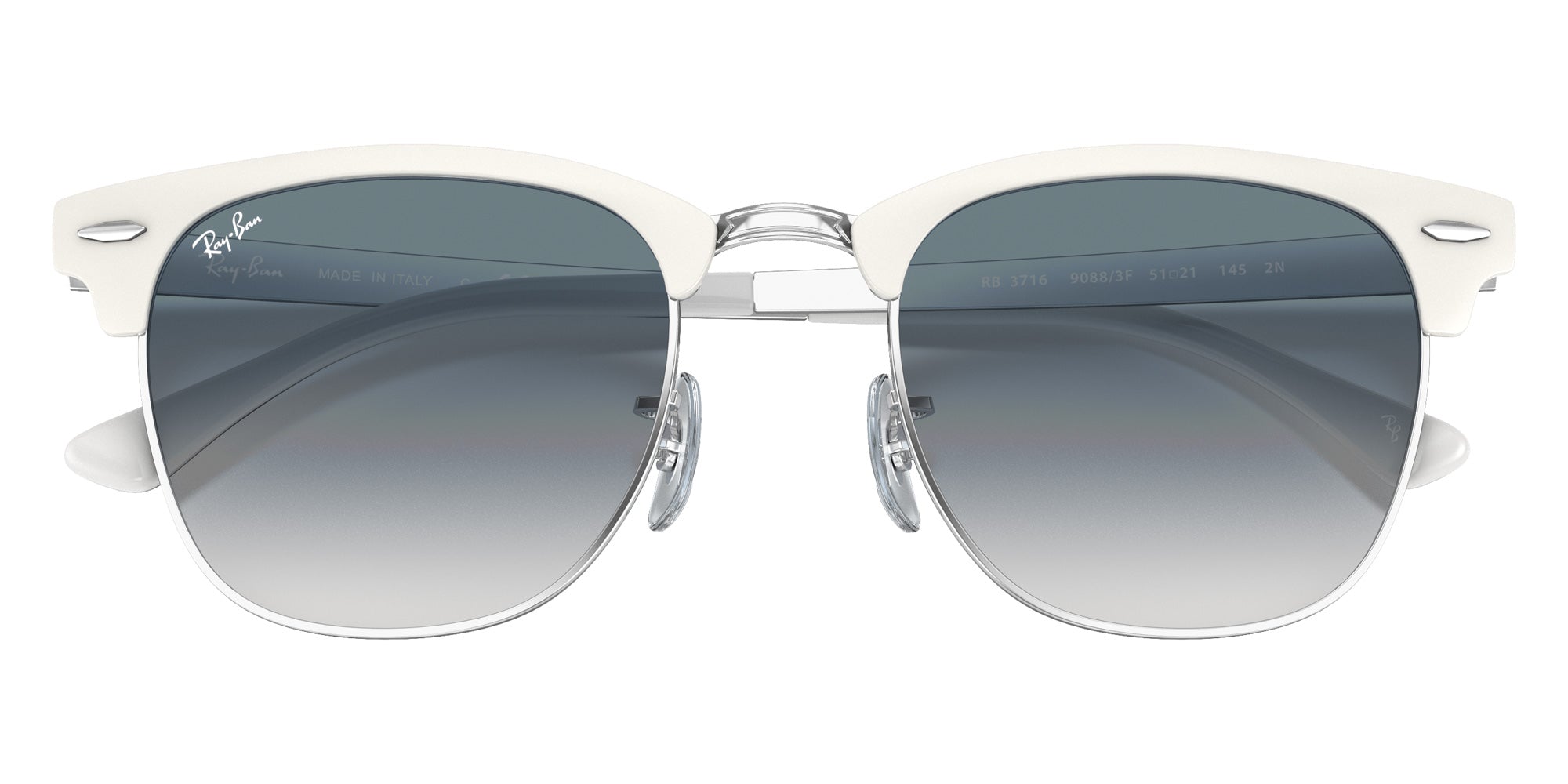 Ray-Ban RB3716 Clubmaster Metal 90883F 51 - White / Light Blue Gradient #id:rb371690883f_s:100125