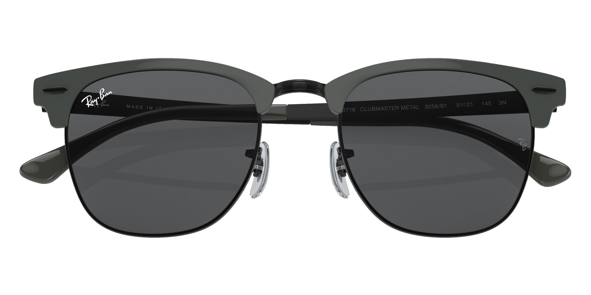 Ray-Ban RB3716 Clubmaster Metal 9256B1 51 - Gray on Black / Dark Gray #id:rb37169256b1_s:102120