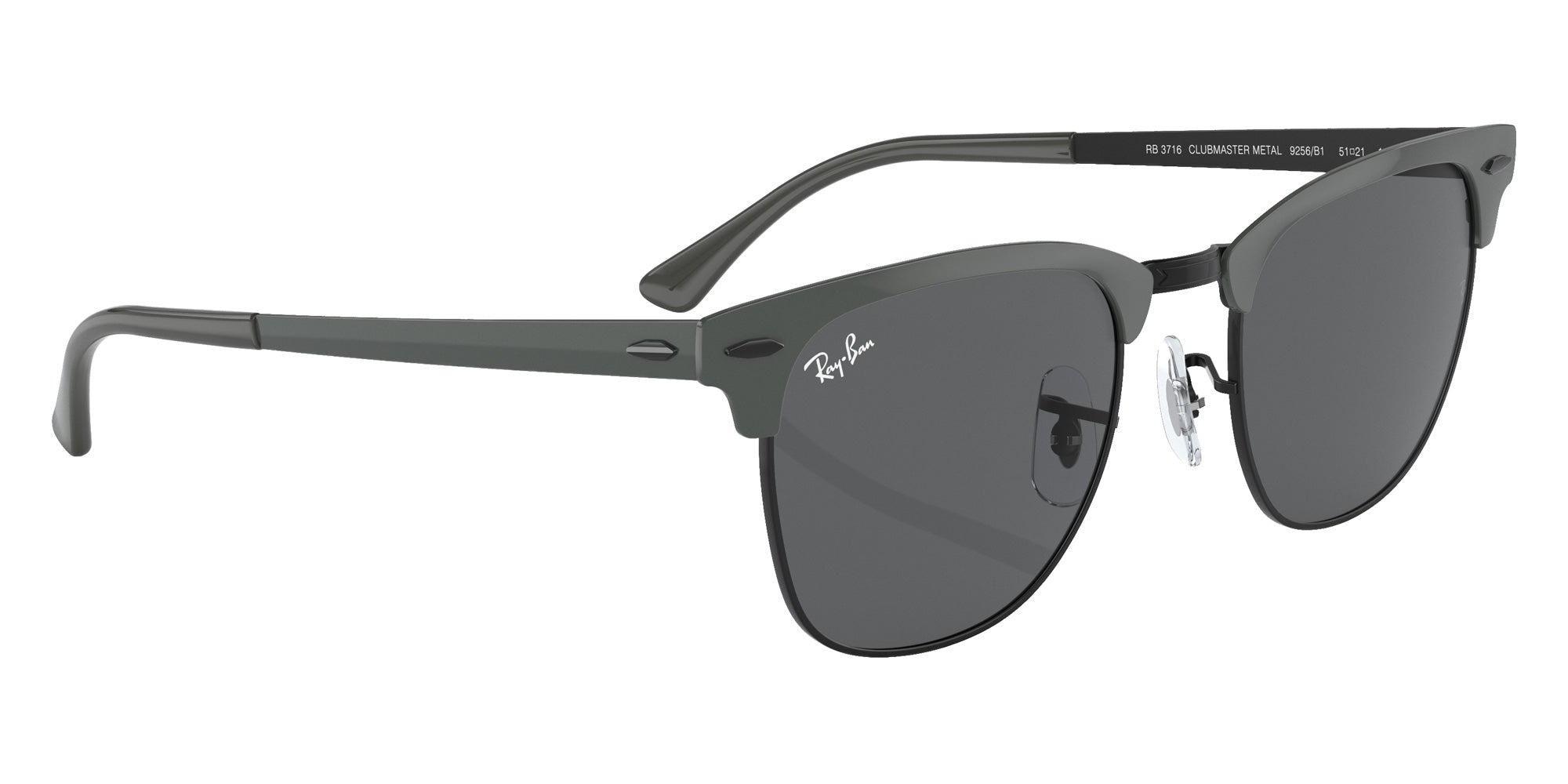 Ray-Ban RB3716 Clubmaster Metal 9256B1 51 - Gray on Black / Dark Gray #id:rb37169256b1_s:102125