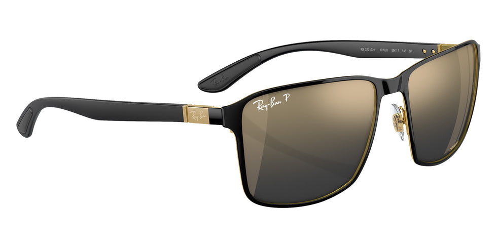 Ray-Ban RB3721CH Chromance 187/J0 59 - Black on Gold / Blue/Gold Mirrored Polarized #id:rb3721ch187j0_s:102120