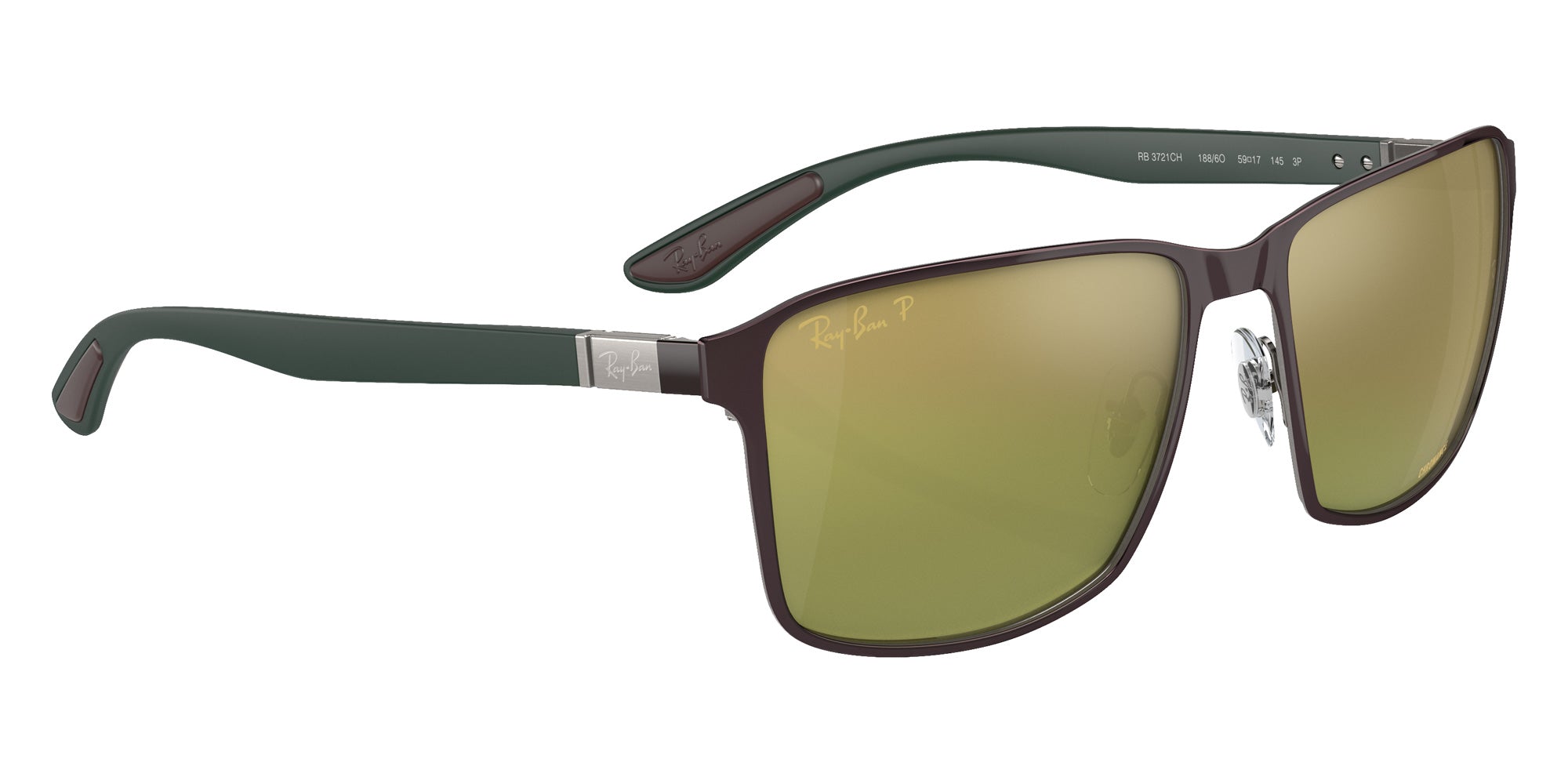Ray-Ban RB3721CH Chromance 188/6O 59 - Brown on Gunmetal / Green/Gold Mirrored Polarized #id:rb3721ch1886o_s:104120