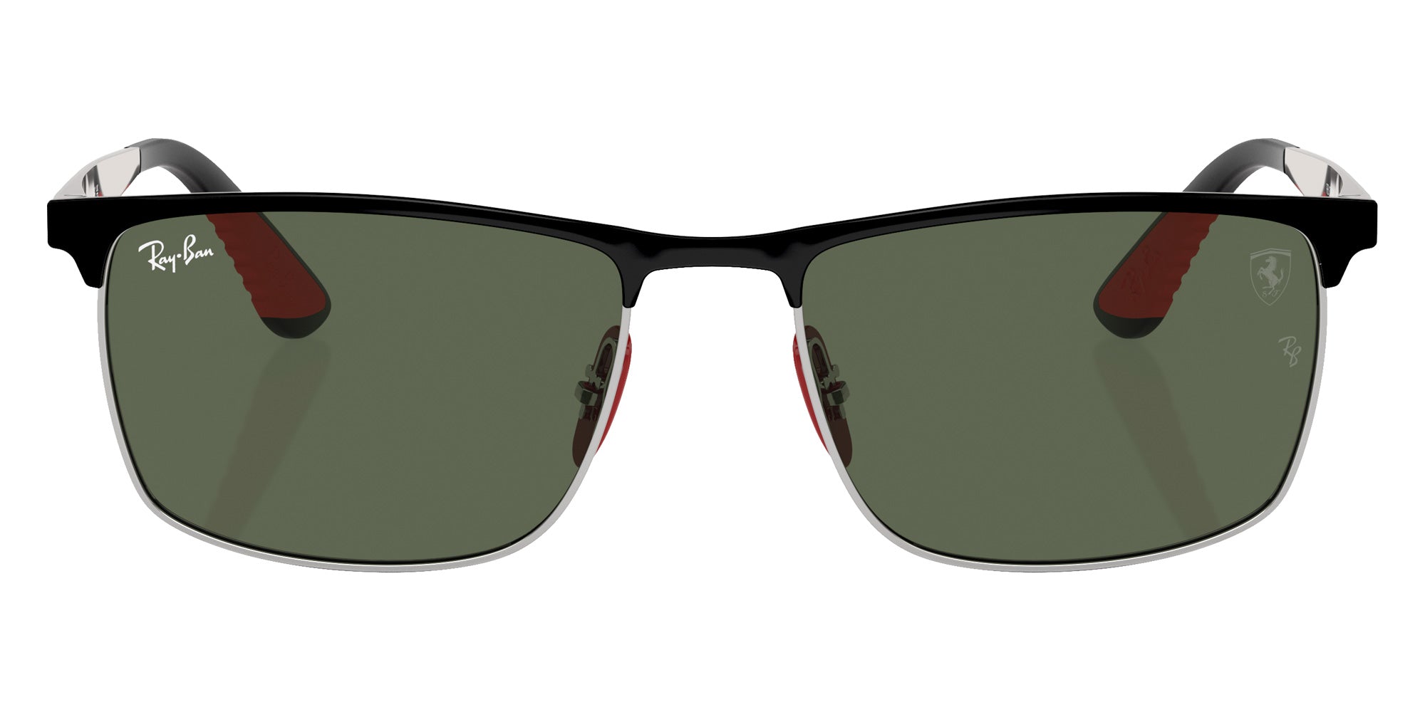 Ray-Ban RB3726M Scuderia Ferrari F06071 57 - Black on Silver / Dark Green #id:rb3726mf06071_s:102100