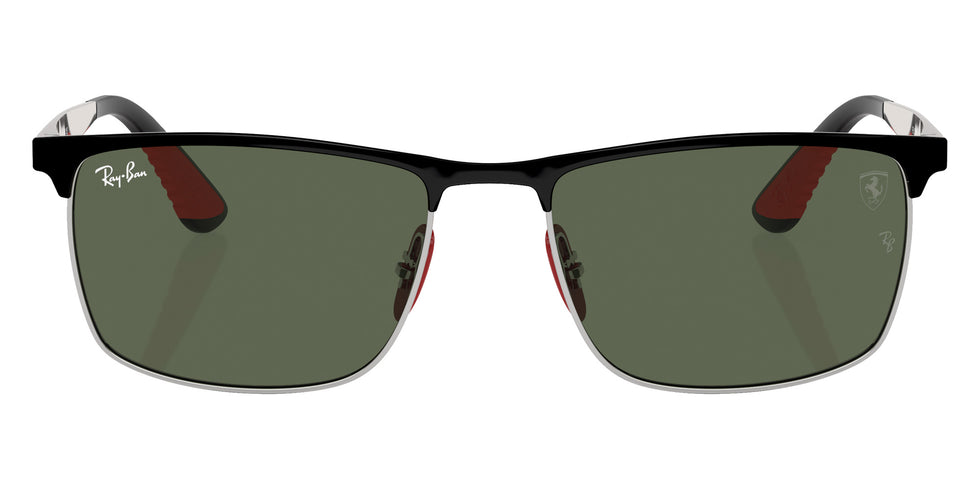 Ray-Ban RB3726M Scuderia Ferrari F06071 57 - Black on Silver / Dark Green #id:rb3726mf06071_s:102100