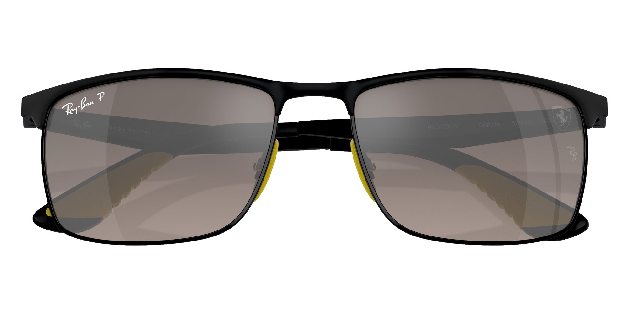 Ray-Ban RB3726M Scuderia Ferrari F0885J 57 - Black on Black / Gray Mirrored Polarized #id:rb3726mf0885j_s:104125