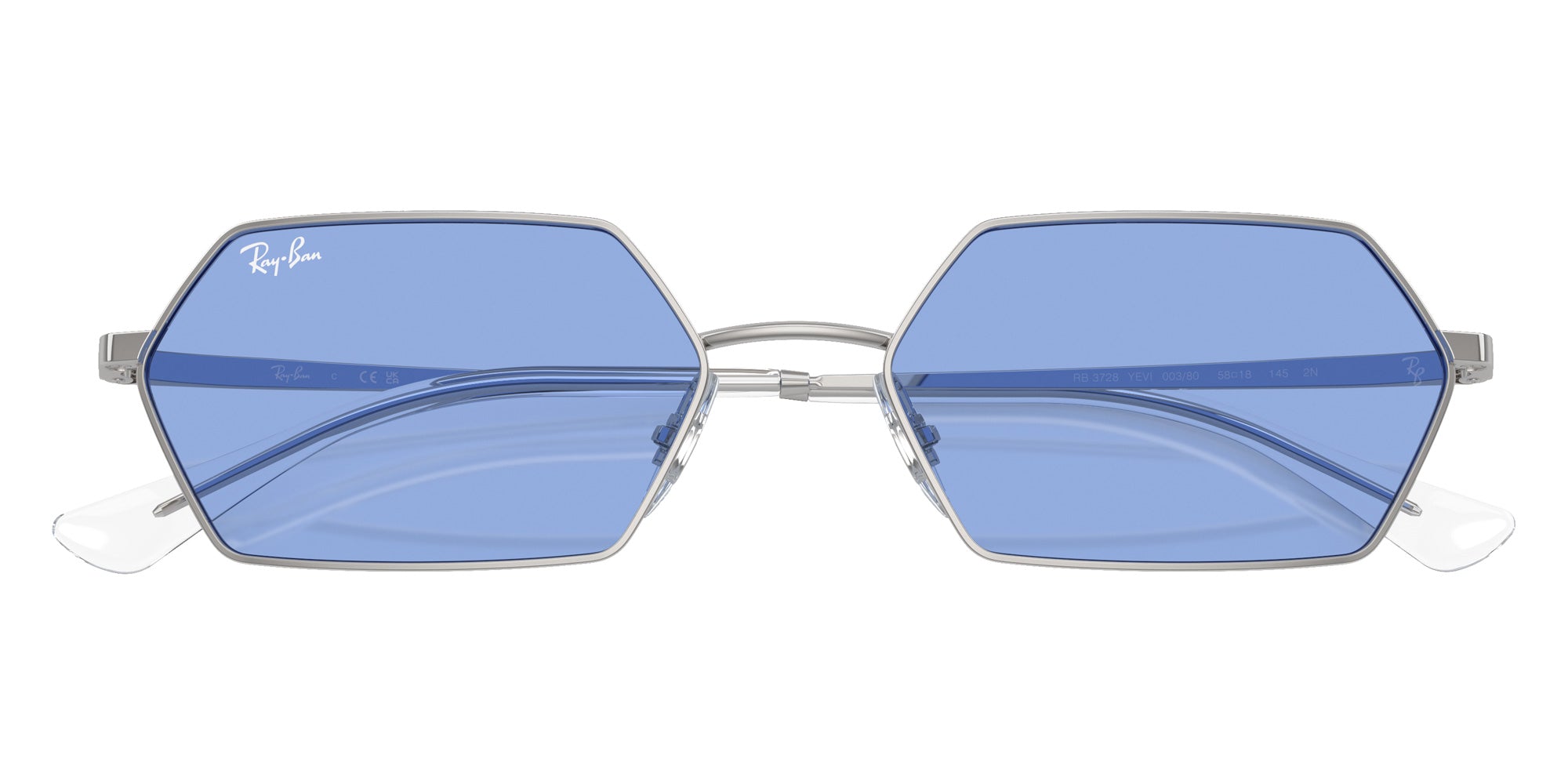 Ray-Ban RB3728 Yevi 003/80 55 - Silver / Blue #id:rb372800380_s:100125