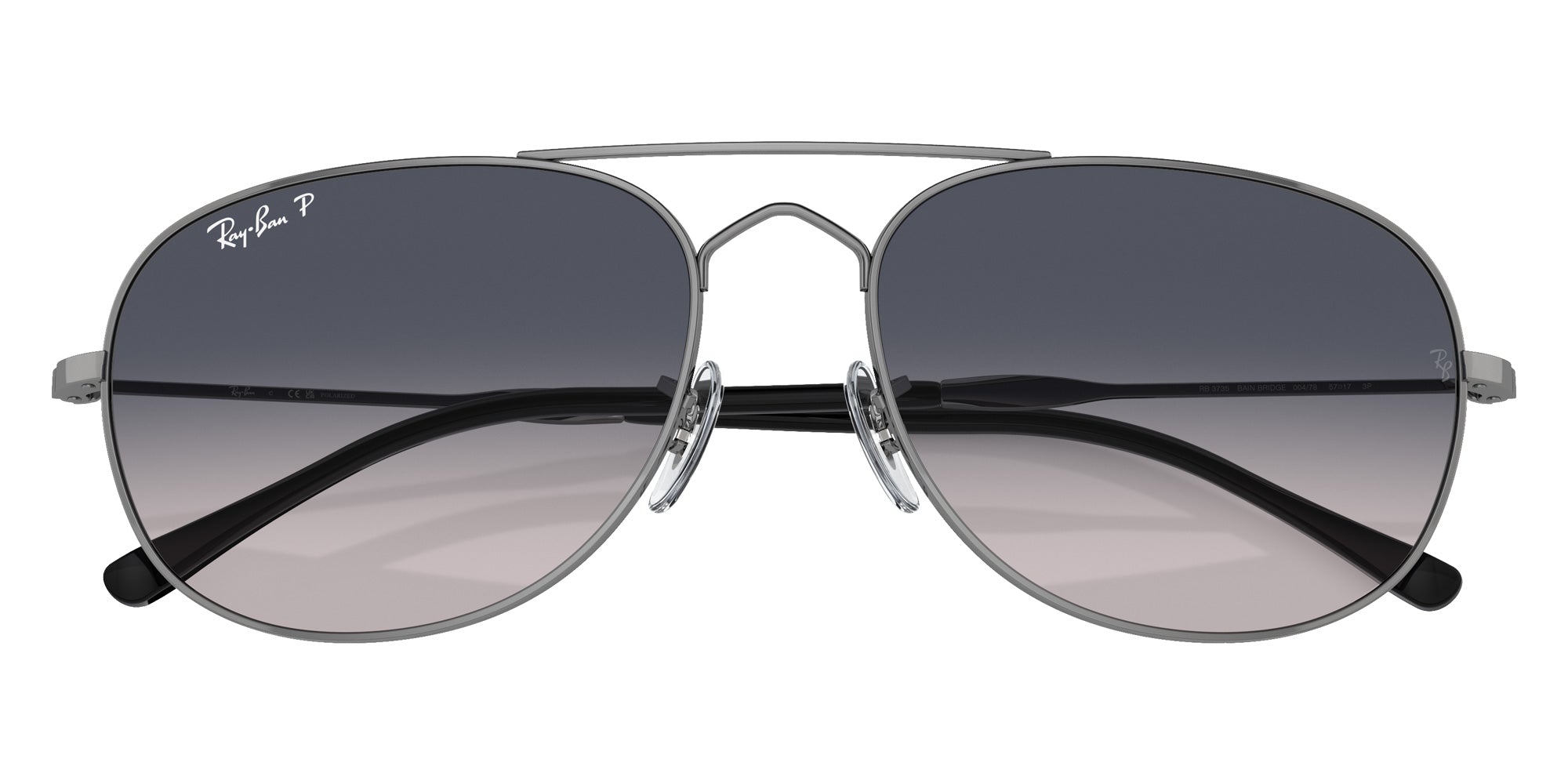 Ray-Ban RB3735 Bain Bridge 004/78 57 - Gunmetal / Blue Polarized #id:rb373500478_s:110125