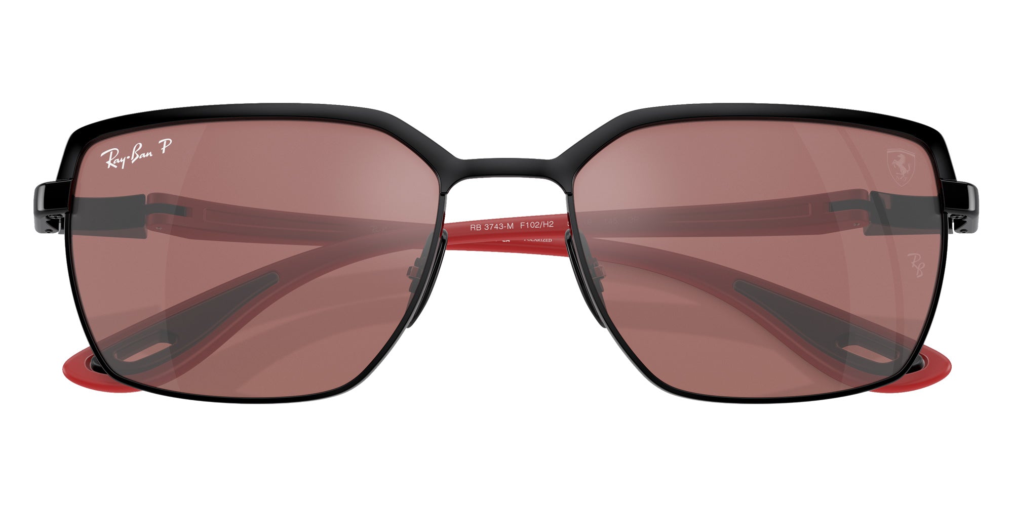 Ray-Ban RB3743M Scuderia Ferrari F102H2 58 - Black on Black / Purple and Silver Mirrored Polarized #id:rb3743mf102h2_s:100125