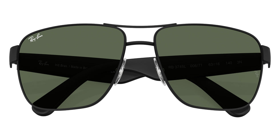 Ray-Ban RB3745L 006/71 63 - Matte Black / Dark Green #id:rb3745l00671_s:100125
