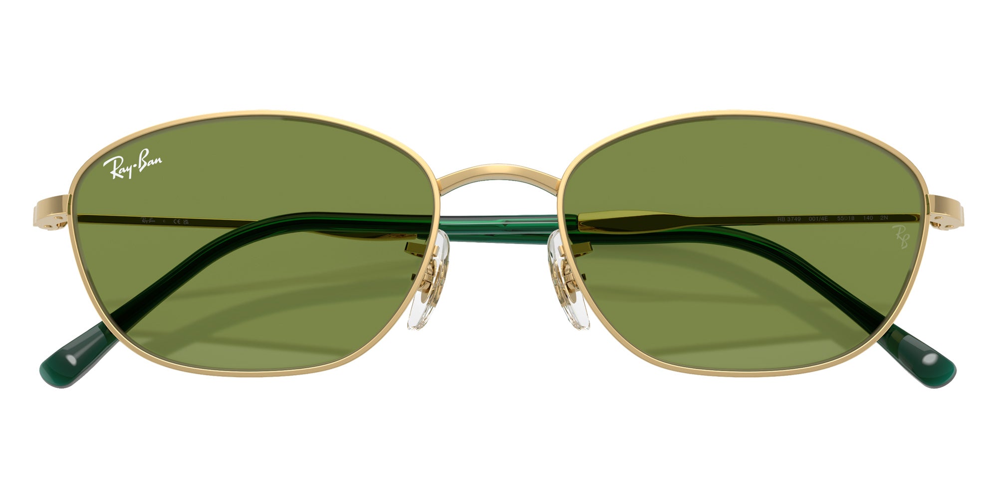 Ray-Ban RB3749 001/4E 55 - Arista Gold / Green #id:rb37490014e_s:100125