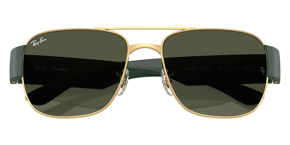 Ray-Ban RB3756 001/31 56 - Gold / Green #id:rb375600131_s:100125