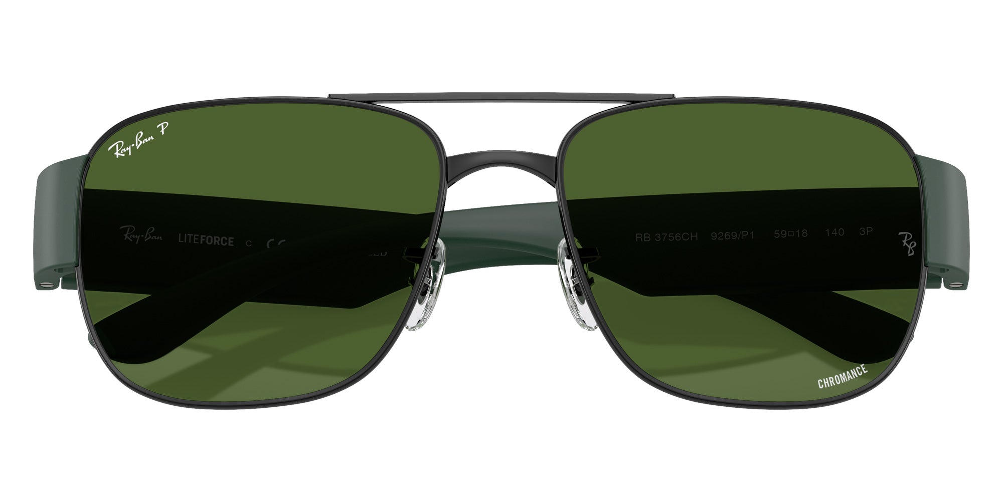 Ray-Ban RB3756CH Chromance 9269P1 56 - Black / Polarized Dark Green #id:rb3756ch9269p1_s:106125
