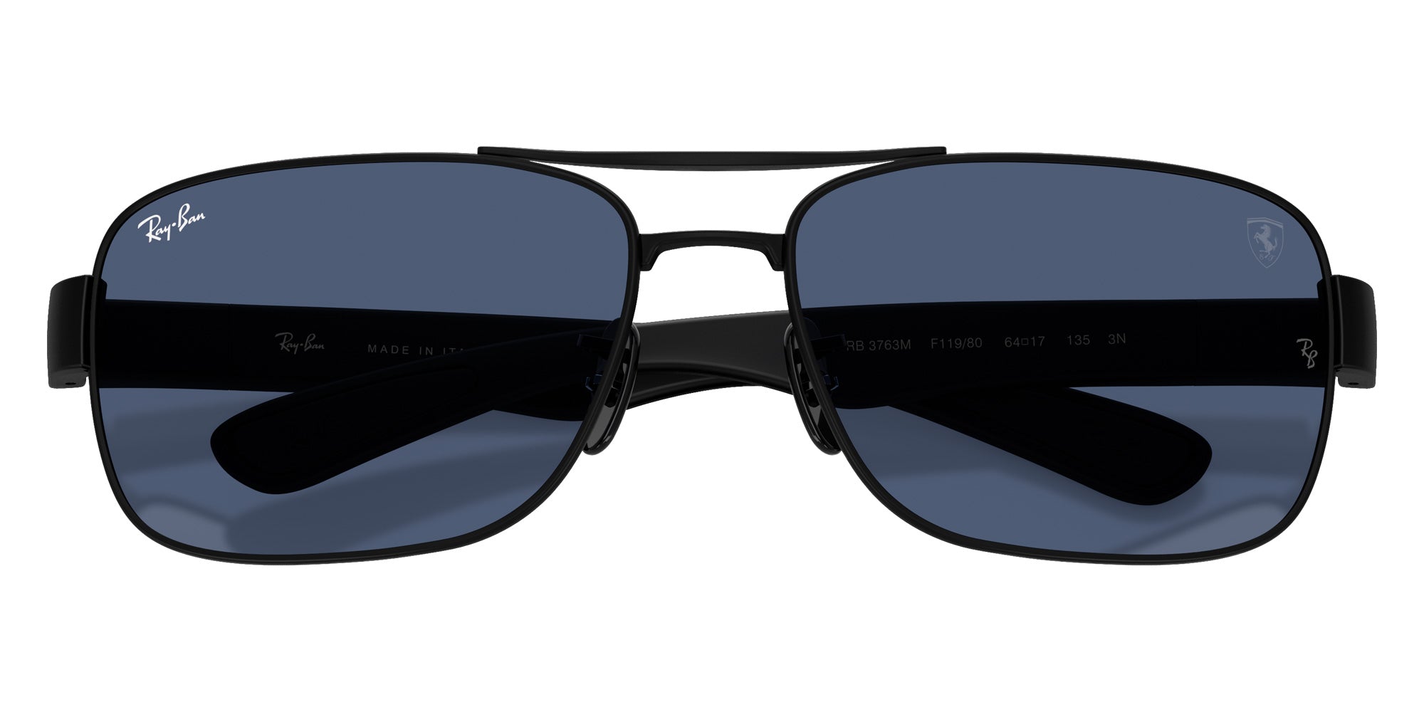 Ray-Ban RB3763M Scuderia Ferrari F11980 64 - Matte Black / Dark Blue #id:rb3763mf11980_s:104125