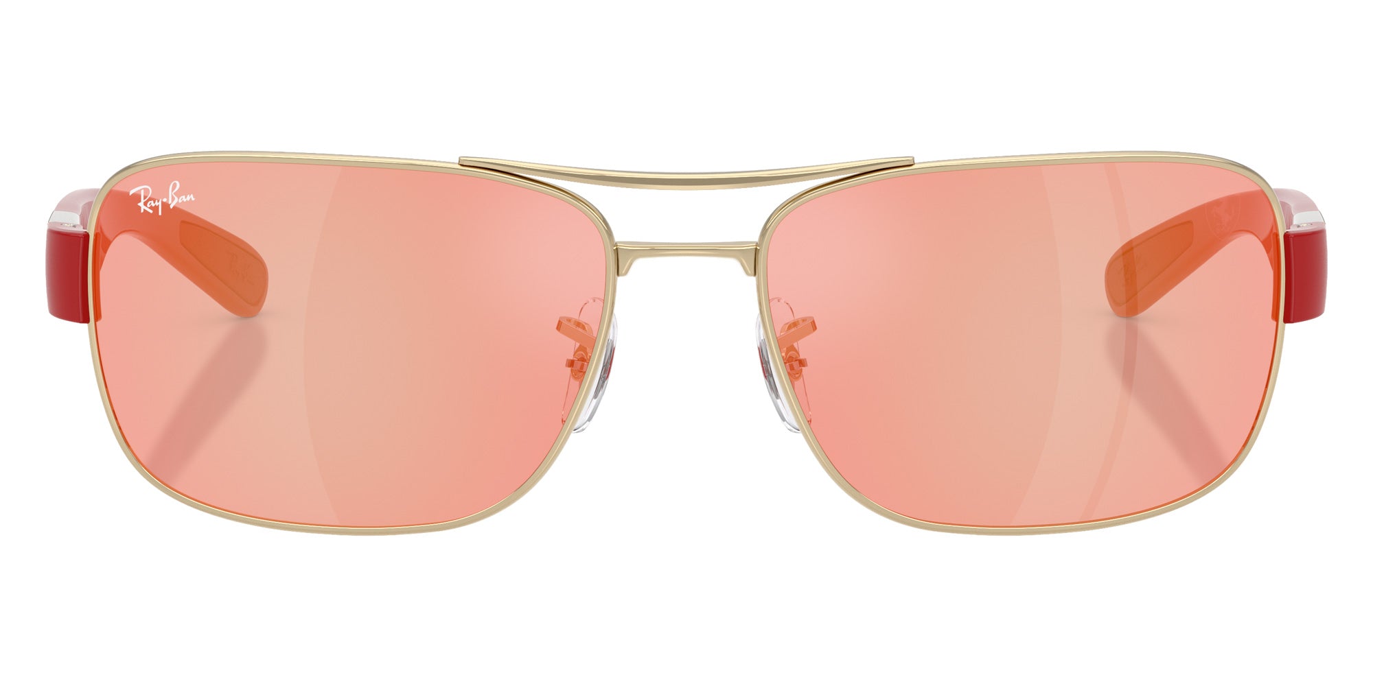 Ray-Ban RB3763M Scuderia Ferrari F1216Q 64 - Pale Gold / Brown Mirrored Red/Yellow #id:rb3763mf1216q_s:106100