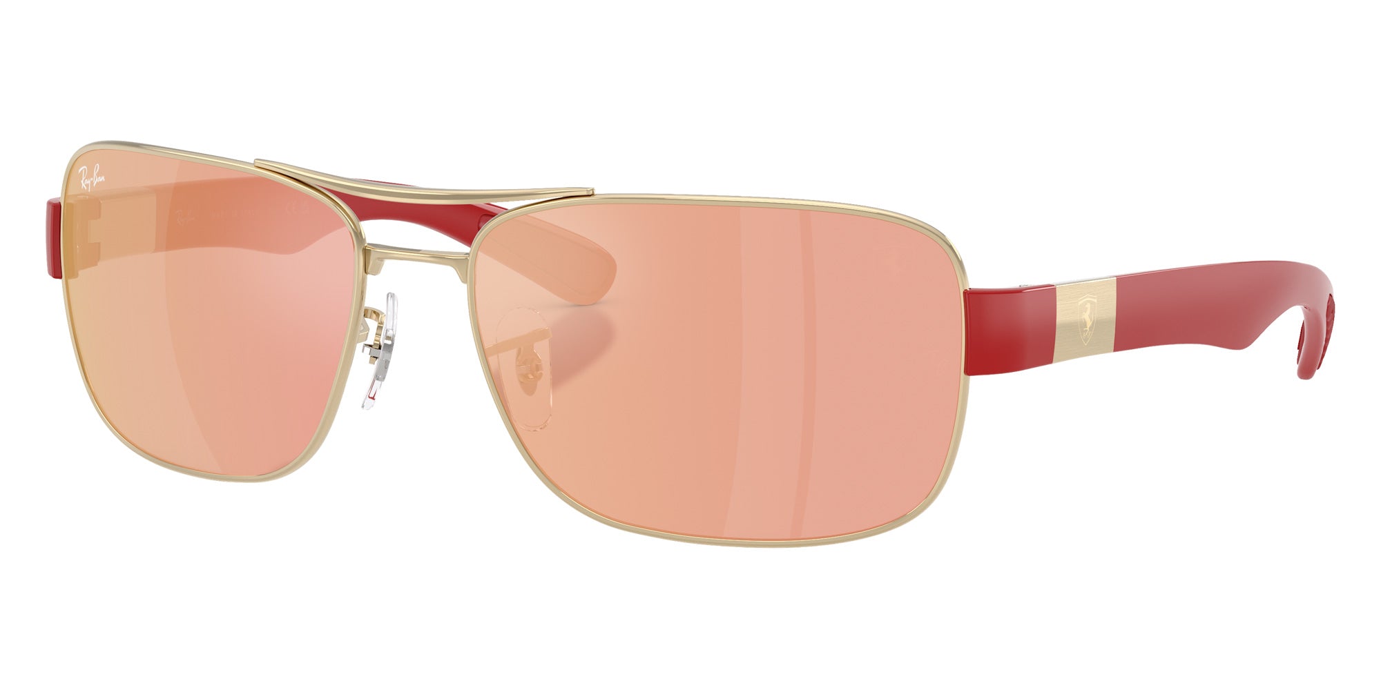 Ray-Ban RB3763M Scuderia Ferrari F1216Q 64 - Pale Gold / Brown Mirrored Red/Yellow #id:rb3763mf1216q_s:106105
