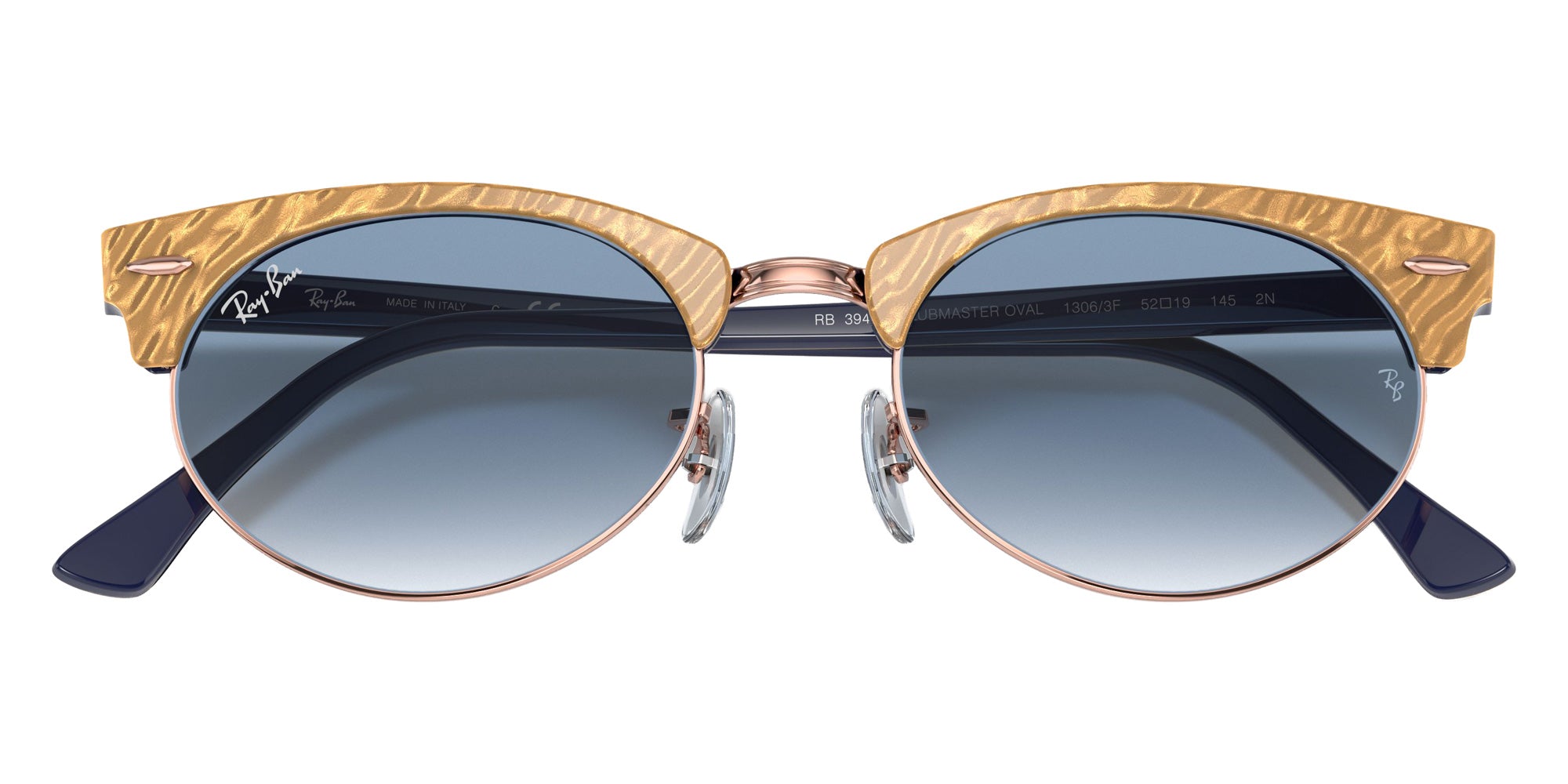 Ray-Ban RB3946 Clubmaster Oval 13063F 52 - Beige / Light Blue Gradient #id:rb394613063f_s:100125