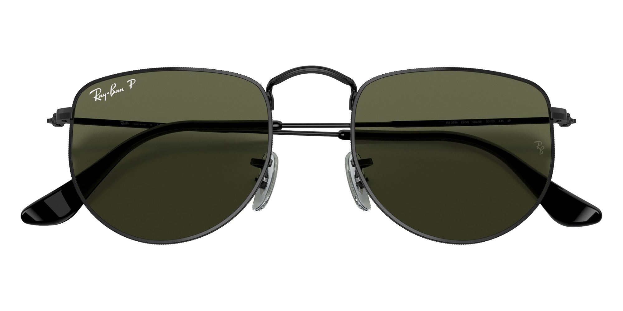 Ray-Ban RB3958 Elon 002/58 47 - Black / Green Polarized #id:rb395800258_s:100125