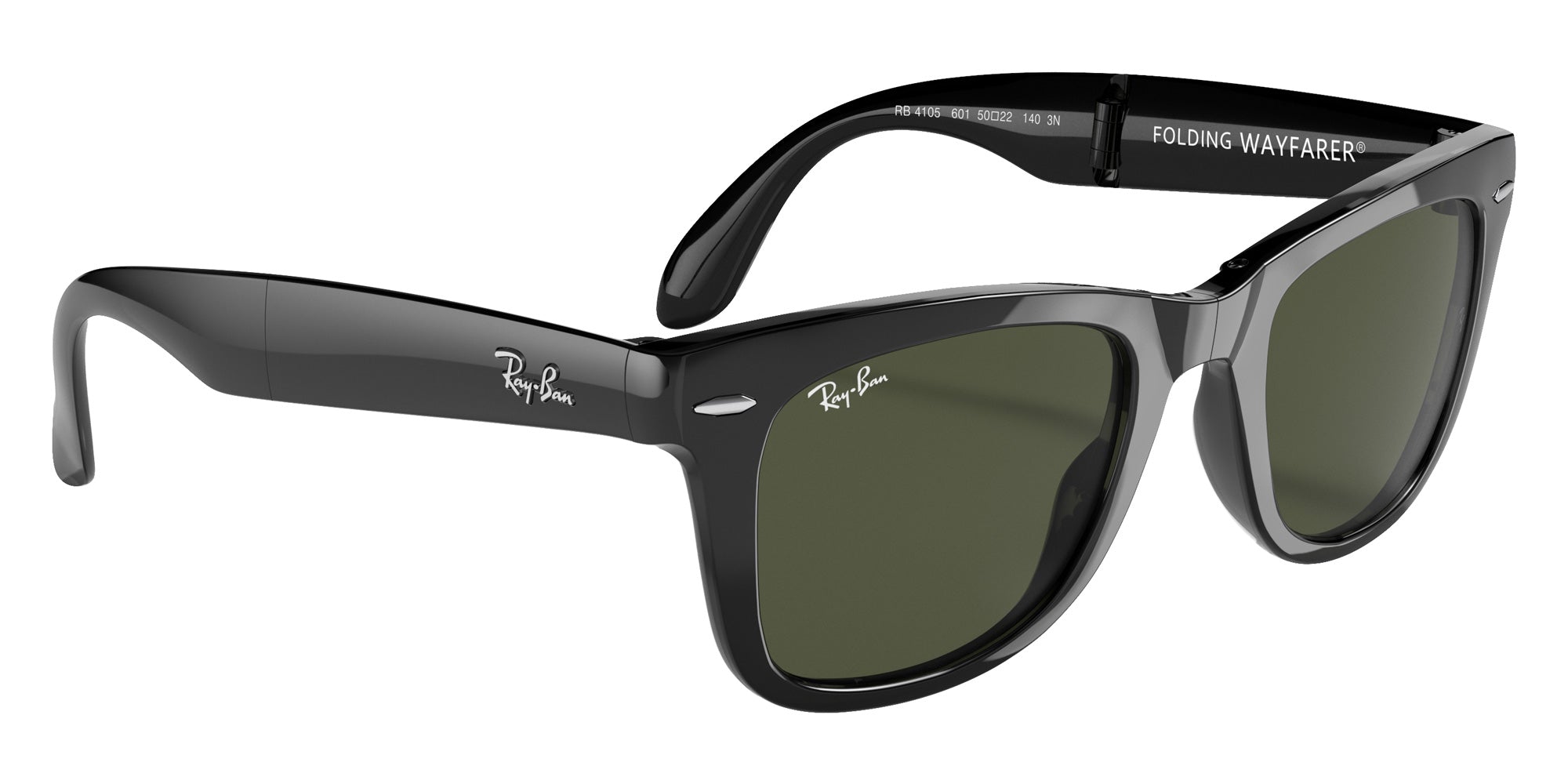 Ray-Ban RB4105 Wayfarer Folding Classic 601 50 - Black / G-15 Green #id:rb4105601_s:100120