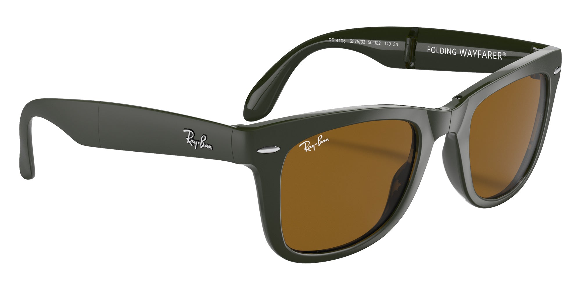 Ray-Ban RB4105 Wayfarer Folding Classic 657533 50 - Military Green / B-15 Brown #id:rb4105657533_s:100120
