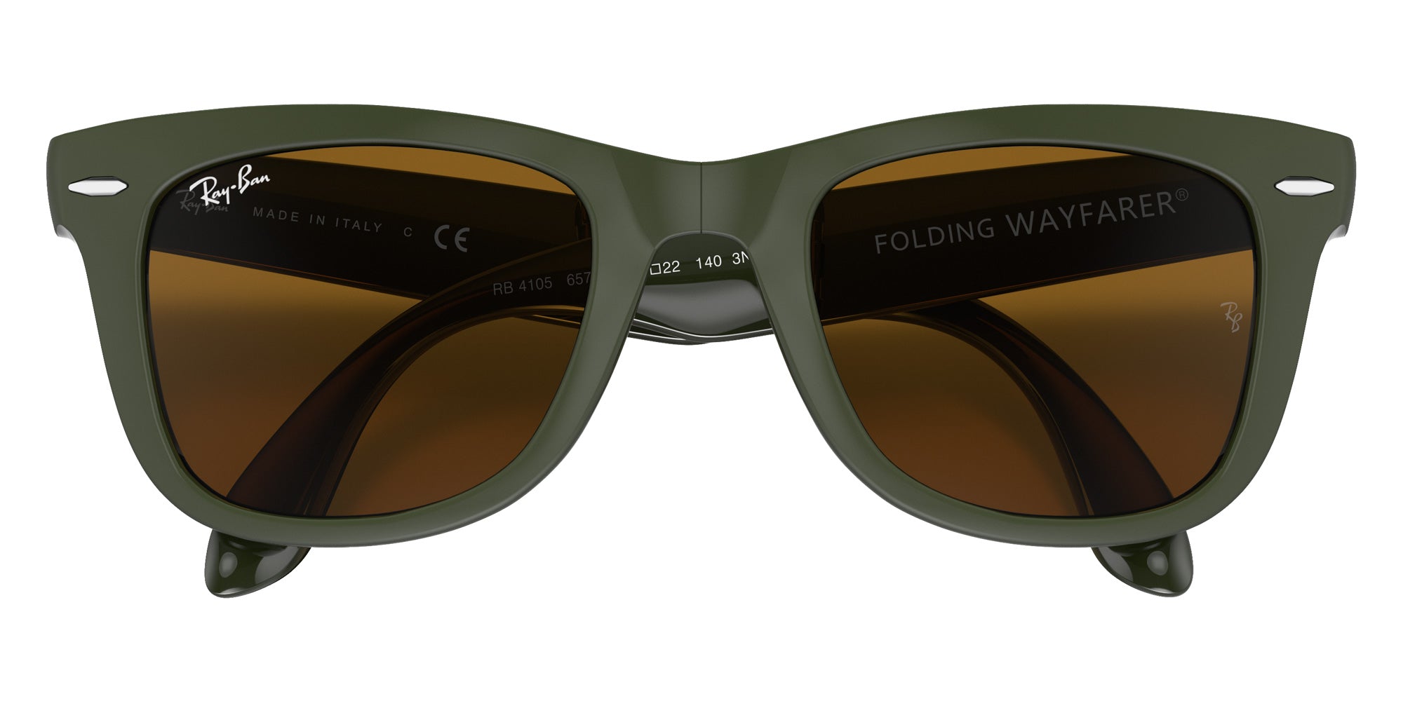 Ray-Ban RB4105 Wayfarer Folding Classic 657533 50 - Military Green / B-15 Brown #id:rb4105657533_s:100125