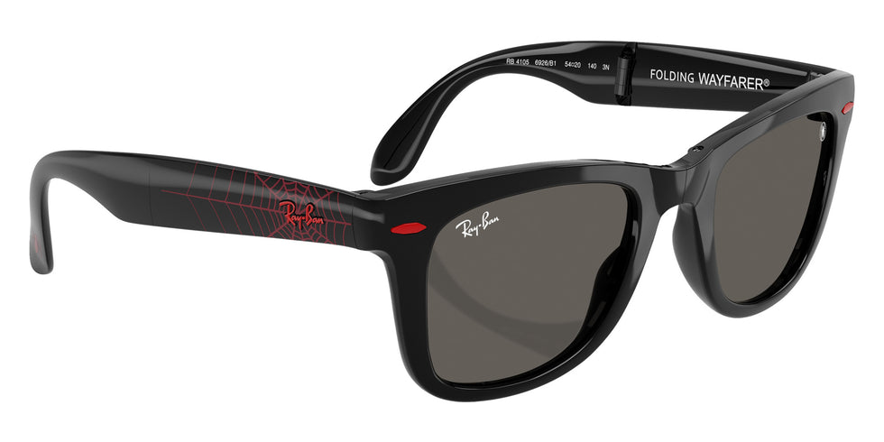 Ray-Ban RB4105 Ray-Ban MARVEL����- Spiderman Wayfarer Folding 6926B1 50 - Black / Dark Gray #id:rb41056926b1_s:100120