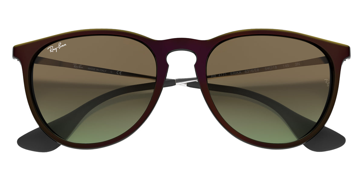 Ray-Ban RB4171 Erika Classic 6316E8 54 - Mirror Red on Black / Green/Brown #id:rb41716316e8_s:100125