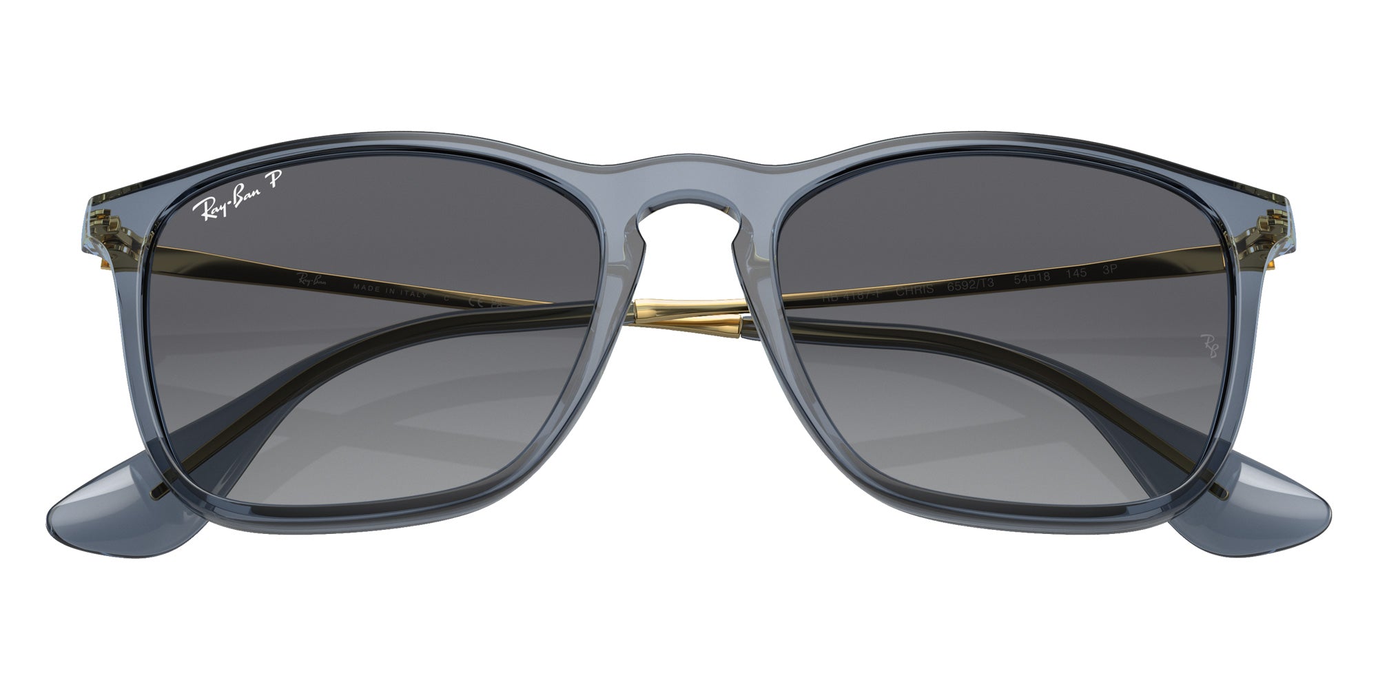 Ray-Ban RB4187F Chris 6592T3 54 - Transparent Blue / Gray Polarized #id:rb4187f6592t3_s:100120