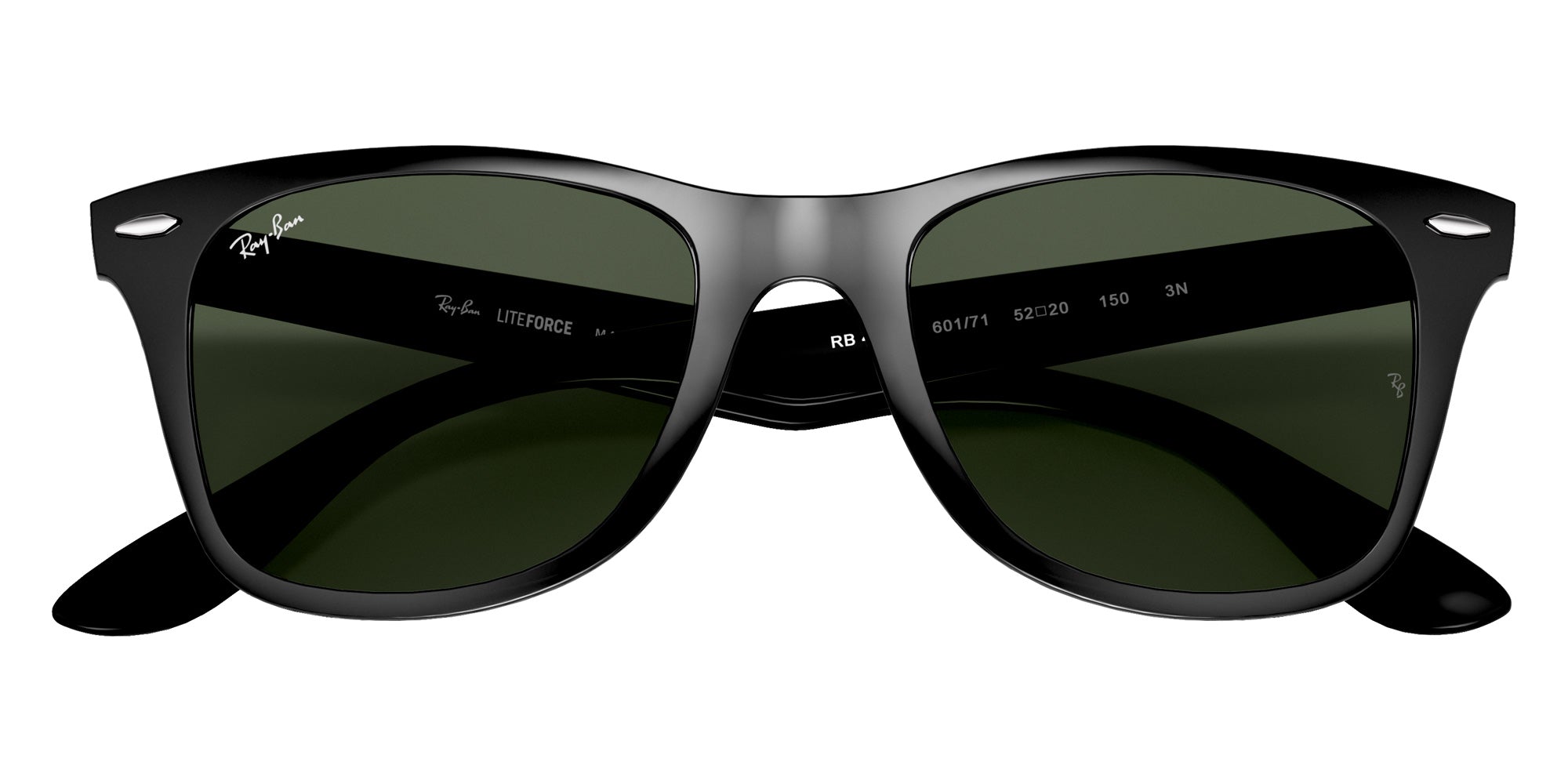 Ray-Ban RB4195 Wayfarer Liteforce 601/71 52 - Black / Green Classic #id:rb419560171_s:100125